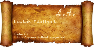 Lupták Adalbert névjegykártya